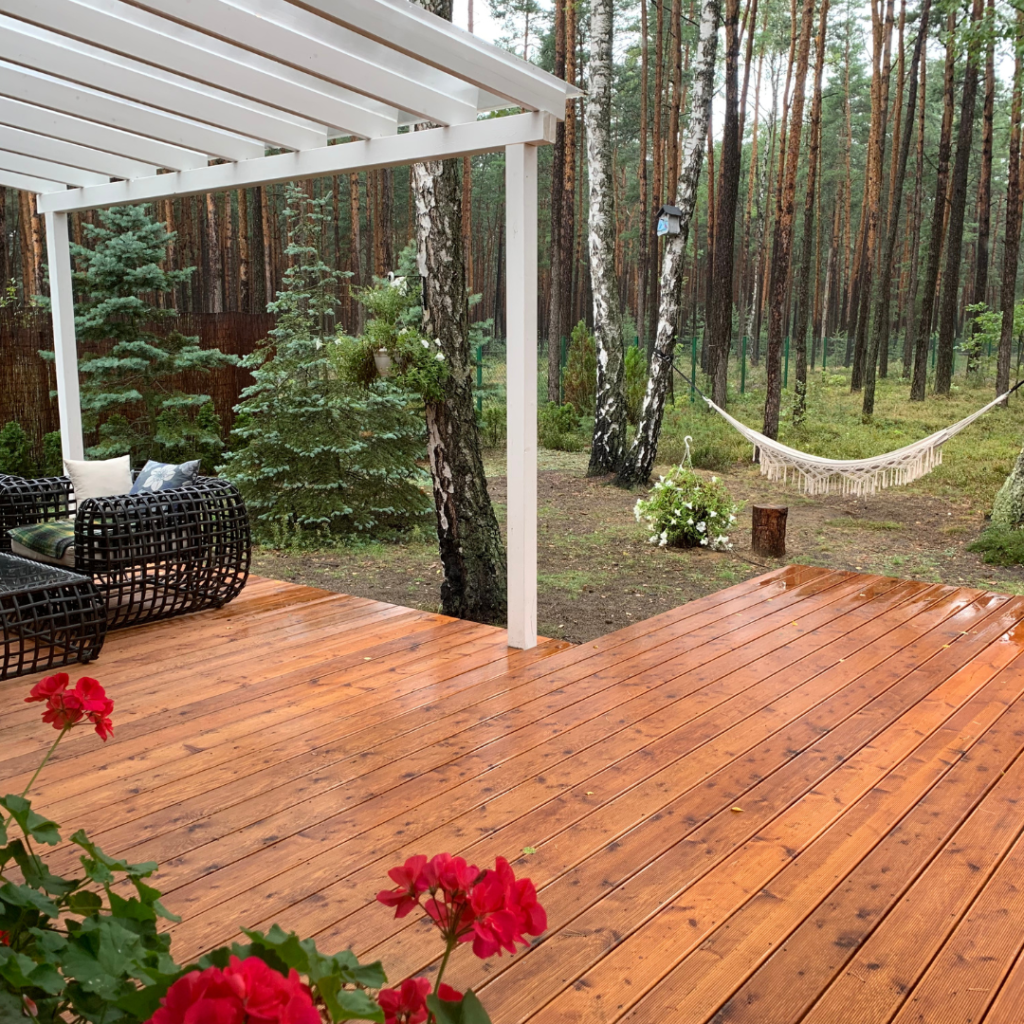 taras wypoczynkowy ogrod lesnidlo